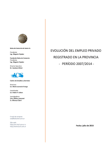 evolución del empleo privado registrado en la provincia