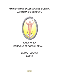 Derecho Procesal Penal I: Dossier de la Universidad Salesiana