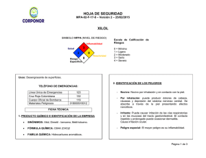 Hoja de Seguridad del Xilol (SDS) - Peligros y Primeros Auxilios