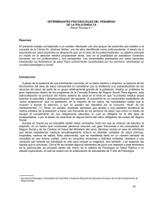 DETERMINANTES PSICOSOCIALES DEL FENOMENO DE LA
