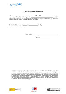 DECLARACIÓN RESPONSABLE Yo, con D.N.I. como padre/ madre