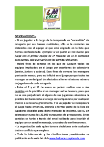 OBSERVACIONES.- - Si un jugador a lo largo de la temporada es