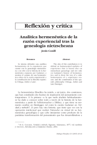 Analítica hermenéutica de la razón experiencial