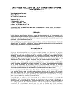 muestreos de calidad de agua en medios receptores