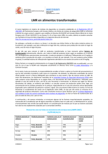 LMR en alimentos transformados