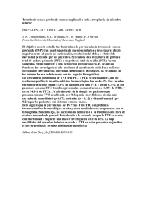 Trombosis venosa profunda como complicación en la artroplastia de