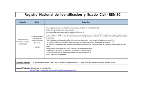 Registro Nacional de Identificacion y Estado Civil - RENIEC