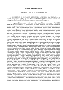 Resultados do Exame de Proficiência em Português - 2000