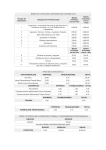 bases de cotización contingencias comunes 2015