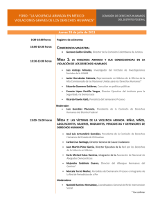 FORO: “LA VIOLENCIA ARMADA EN MÉXICO: VIOLACIONES