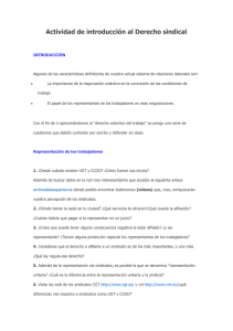 Actividad de introducción al Derecho sindical