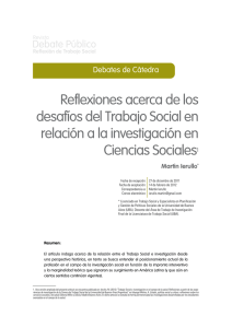 Reflexiones acerca de los desafíos del Trabajo Social en relación a