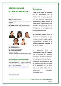 Ocupación y Salud - Revista de Terapia Ocupacional Galicia