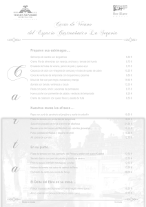Carta de Verano del Espacio Gastronómico La Sequoia