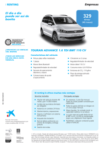 tOUrAn ADVAnCE 1.6 tDi BMt 110 CV Empresas