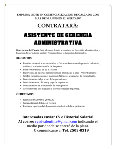 contratará: asistente de gerencia administrativa