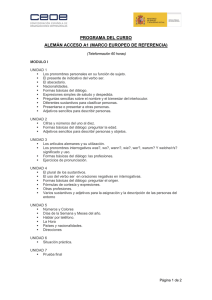 Programa Curso Alemán A1: Contenido y Temario
