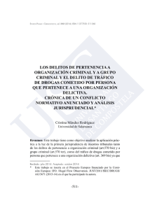 los delitos de pertenencia a organización criminal ya grupo