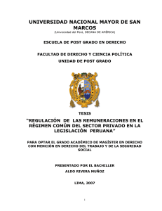 Regulación de Remuneraciones en la Legislación Peruana