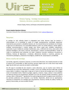 Vendaje neuromuscular. Historia, técnicas y posibles aplicaciones