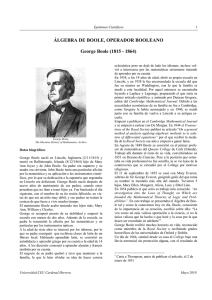 ÁLGEBRA DE BOOLE, OPERADOR BOOLEANO George Boole