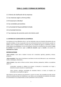 tema 2. clases y formas de empresas