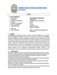 administración financiera 2. carácter : obligatorio 3. carrera profesional