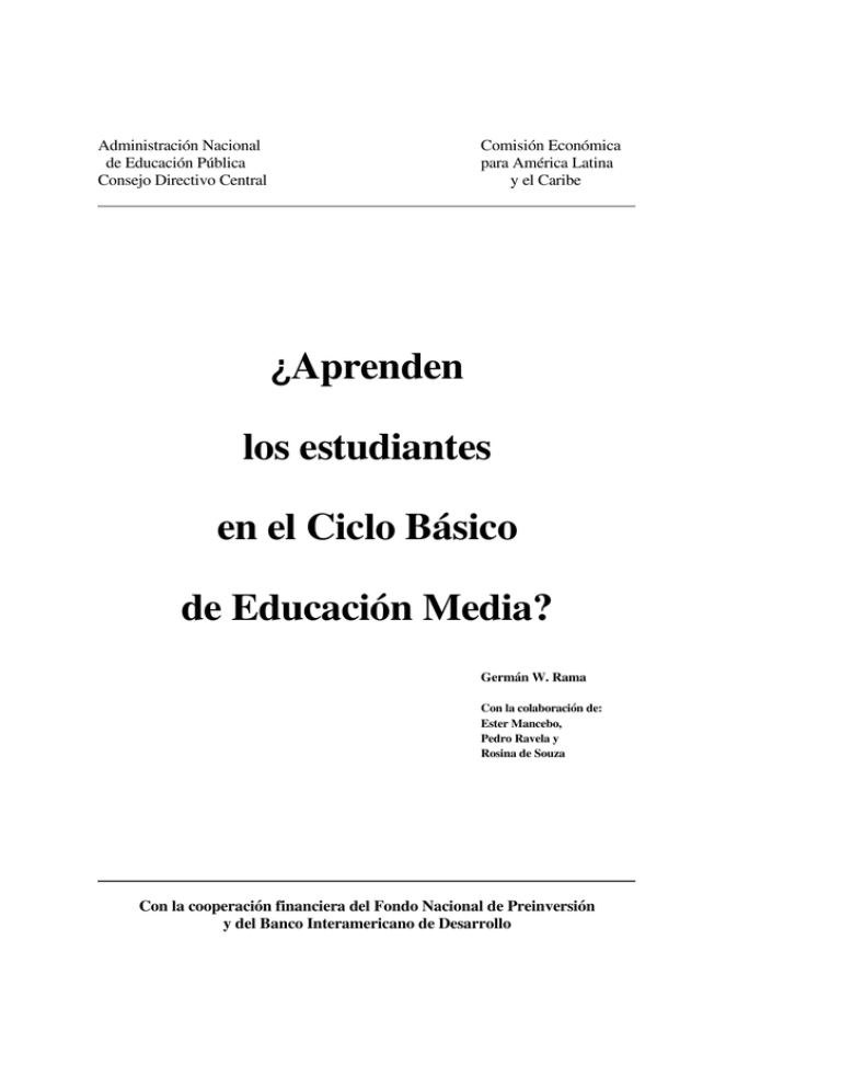 Aprenden Los Estudiantes En El Ciclo Básico De Educación