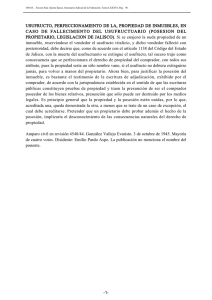 usufructo, perfeccionamiento de la, propiedad de inmuebles, en