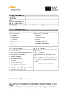 DATOS PROFESIONALES Área Funcional Categoría Profesional