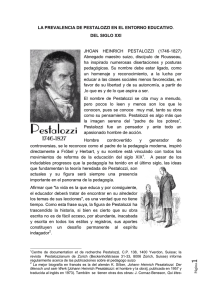 LA PREVALENCIA DE PESTALOZZI EN EL ENTORNO