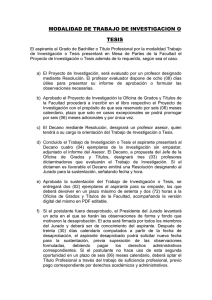 MODALIDAD DE TRABAJO DE INVESTIGACION O TESIS
