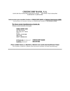 CREDICORP BANK, S.A.