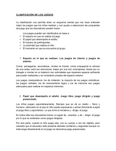 CLASIFICACIÓN DE LOS juegos