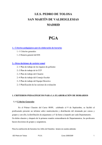Plan General Anual. - IES Pedro de Tolosa