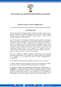 Políticas de Acción Afirmativa.