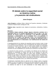 El debate sobre la seguridad social en América Latina y la posición