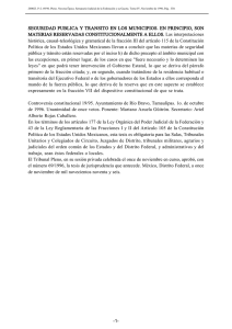 SEGURIDAD PUBLICA Y TRANSITO EN LOS MUNICIPIOS. EN