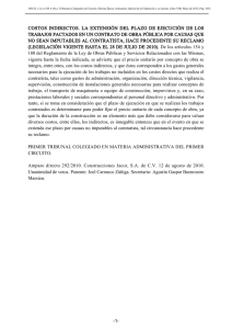 costos indirectos. la extensión del plazo de ejecución de los