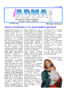 Maria Auxiliadora y la maternidad espiritual