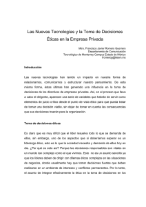 Las Nuevas Tecnologías y la Toma de Decisiones Éticas en la