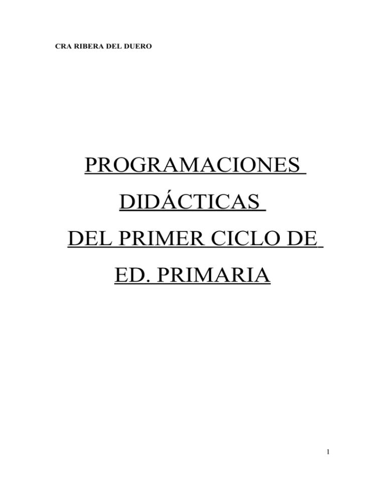 Programaciones Didácticas Del Primer Ciclo De Ed. Primaria