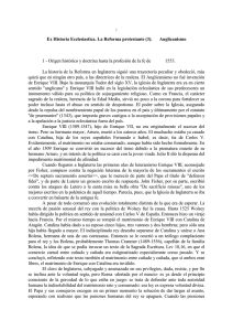 ex historia ecclesiatica. la reforma protestante (3). anglicanismo