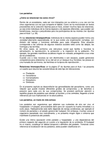 Los parásitos ¿Cómo se relacionan los seres vivos? Dentro de un