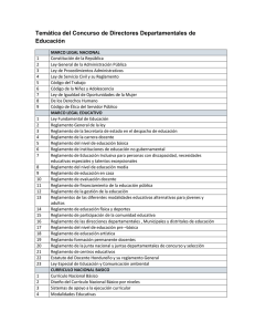 Temática del Concurso de Directores Departamentales de Educación