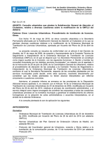 CU 27-15. Consulta urbanística relativa a diversas cuestiones sobre