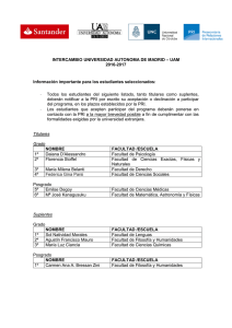 INTERCAMBIO UNIVERSIDAD AUTONOMA DE MADRID – UAM