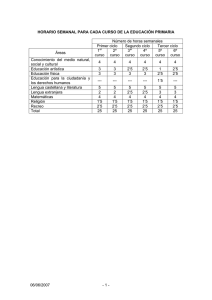 Horarios primaria