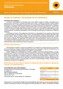 Área de Ciencia y Tecnología de los Alimentos