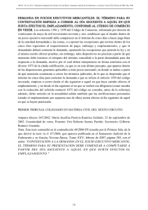 demanda en juicios ejecutivos mercantiles. el término para su